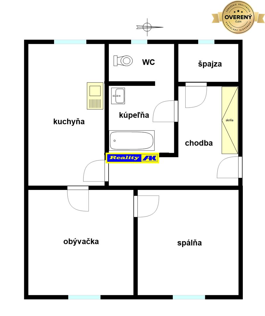 2 izbový byt na prenájom Martin Centrum Štúrovo námestie 2