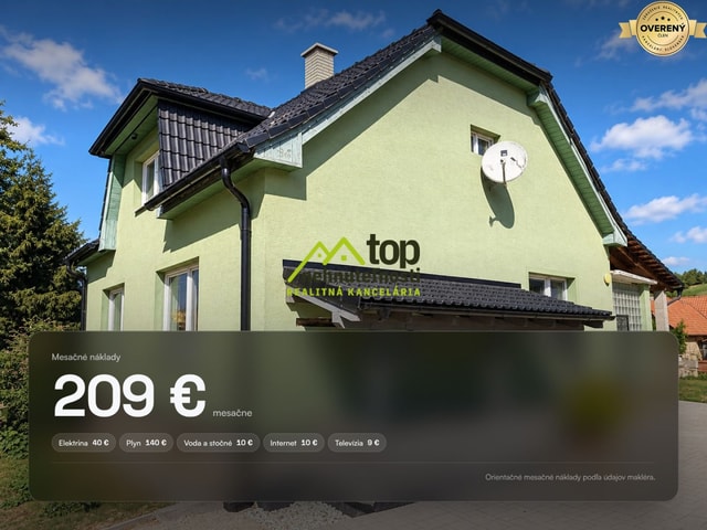 Pokojný 4-izbový dom v obci Krásno REZERVOVANÉ