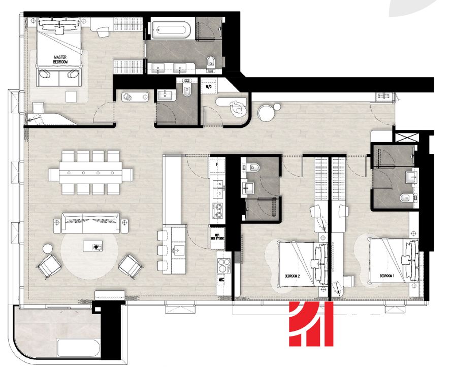 3 SPÁLŇOVÝ APARTMÁN OCEAN PATTAYA ONCE WONGAMAT 5