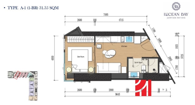 1 SPÁLŇOVÝ APARTMÁN LUCEAN BAY PATTAYA