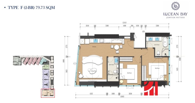 2 SPÁLŇOVÝ APARTMÁN F LUCEAN BAY PATTAYA