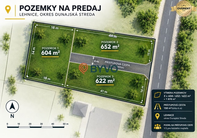 Stavebný pozemok  – Lehnice - Masníkovo - 652 m²