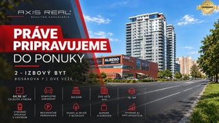 AXIS REAL | Priestranný 2-izbový byt 65 m², DVE VEŽE, Bosákova 7