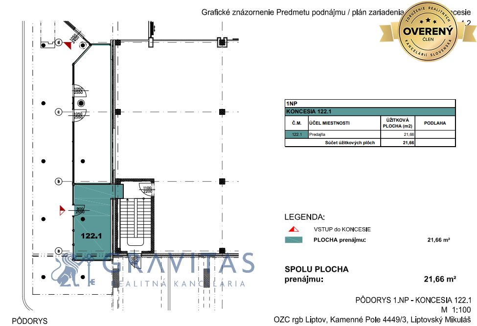 GRAVITAS | Na prenájom obchodný priestor - Kamenné pole, LM 3