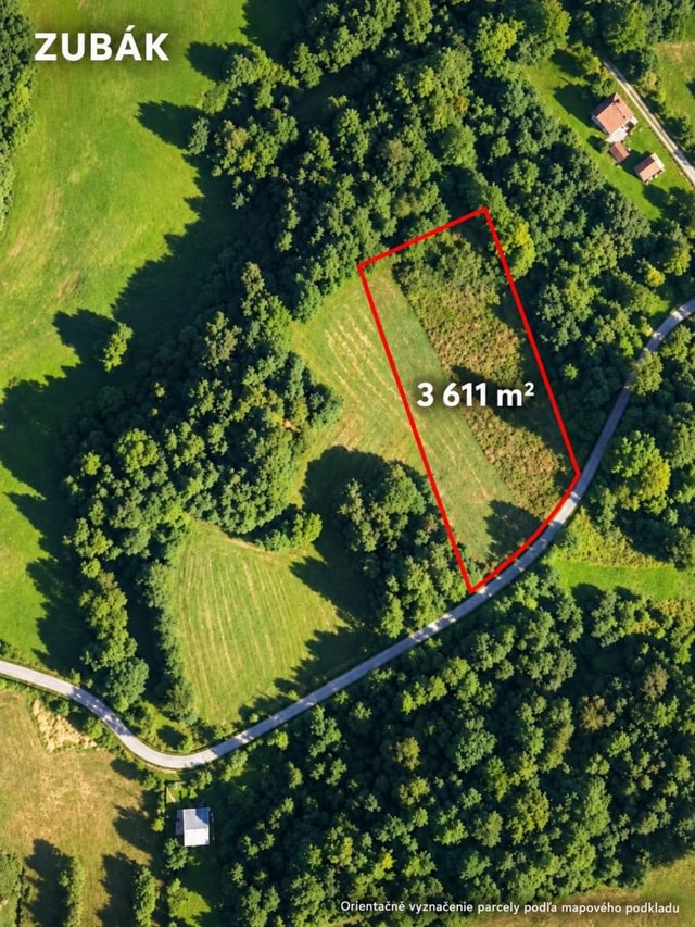 Pozemok 3611m2 v obci Zubák , okres Púchov