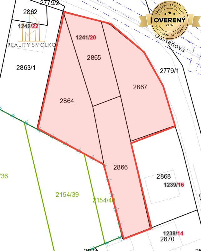 POZEMOK na výstavbu RD 2.192 m², HUMENNÉ 4