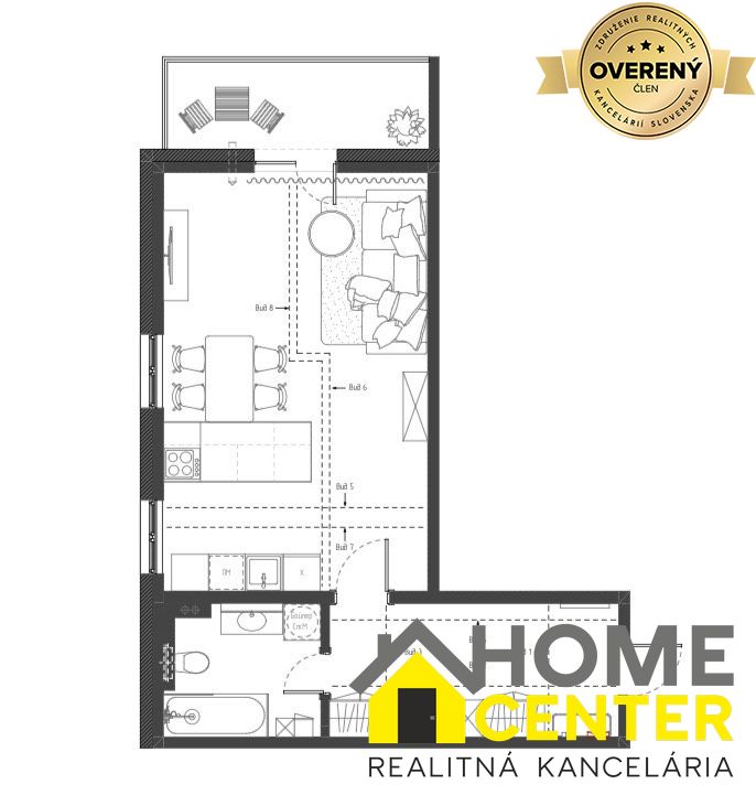 NA PREDAJ 2 izbový byt v projekte Danube Residence v Komárne 5