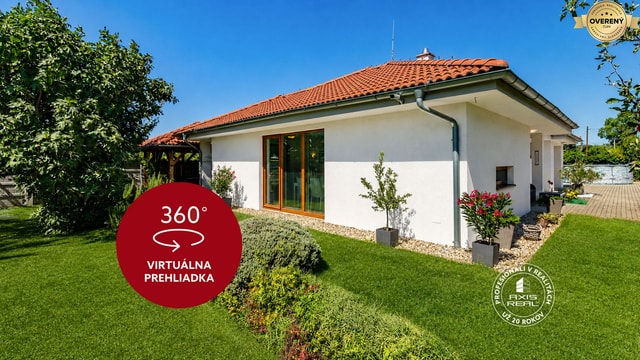 AXIS REAL | NOVÝ rodinný dom s VEĽKOU ZÁHRADOU a PRESTREŠENOU TERASOU